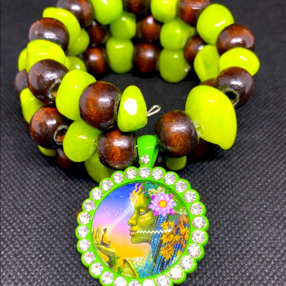 Chunky Wrap Around Bracelet with Pendant